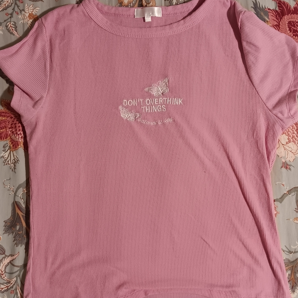 Pink butterfly tank top